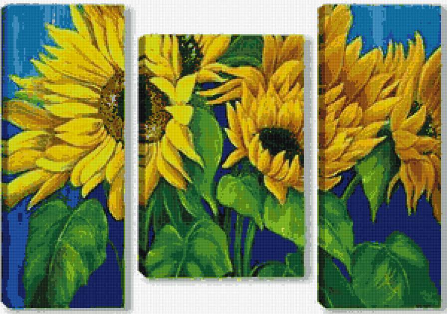 триптих подсолнухи - предпросмотр
