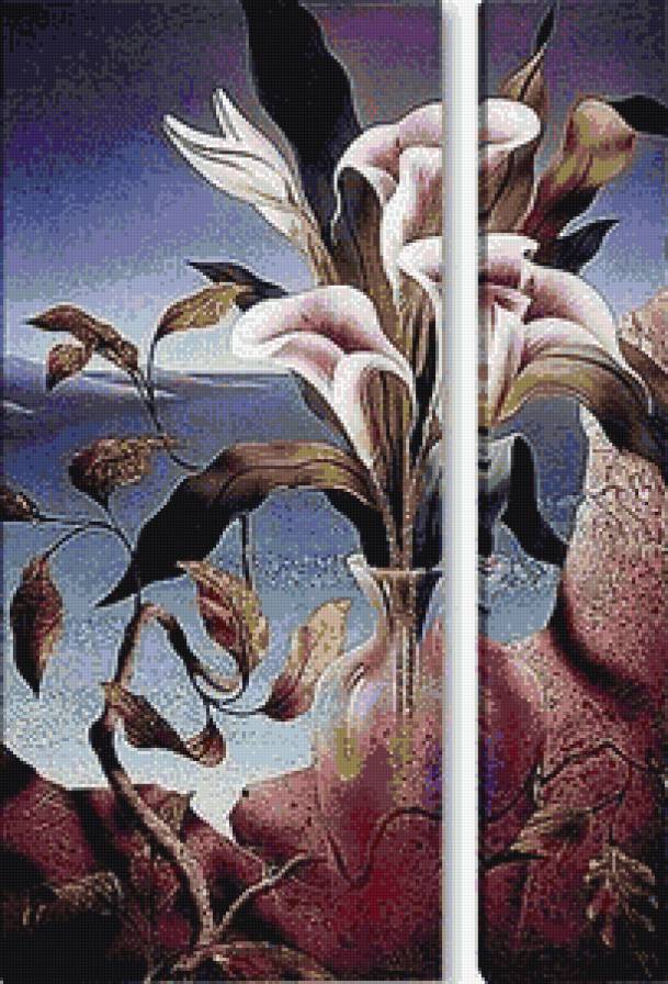 триптих цветы - предпросмотр