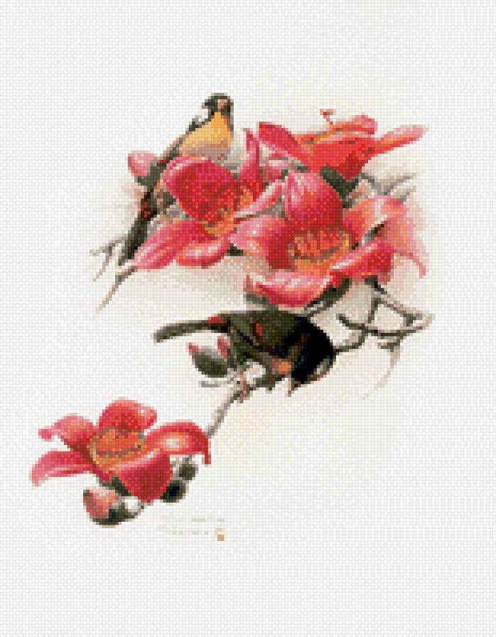 птичка на кусте - предпросмотр