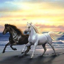 Схема вышивки «бегущие лошади»