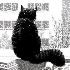 Схема вышивки «кот на окне»