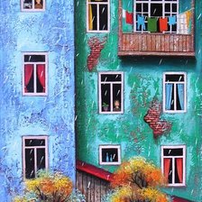 Схема вышивки «город»