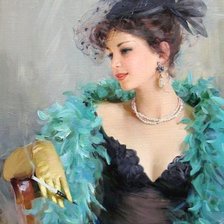 Схема вышивки «в зеленом боа»