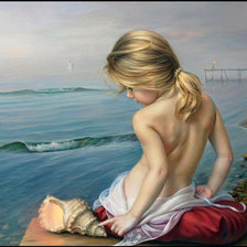 Схема вышивки «русалочка с ракушкой»