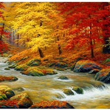 Схема вышивки «осенний лес»