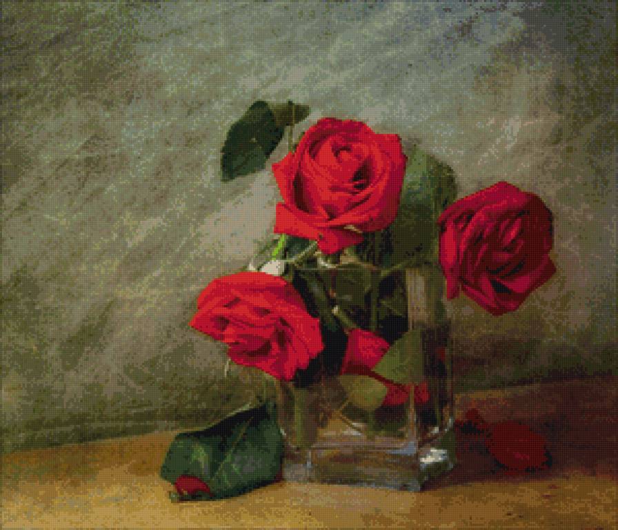 натюрморт с розами - натюрморт - предпросмотр