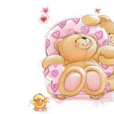 Схема вышивки «влюбленные медвежата»