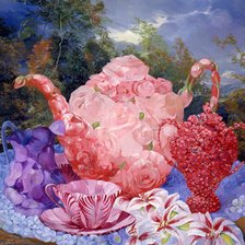 Схема вышивки «цветочный сервиз»