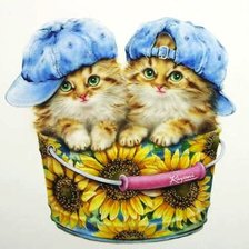 Схема вышивки «Котята»