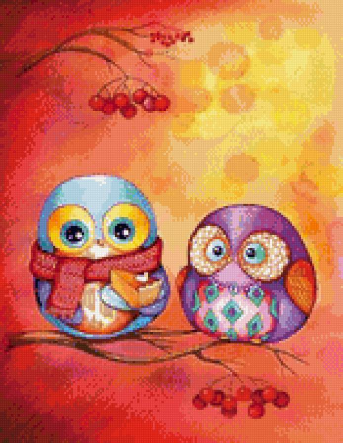 Совушки - птицы, природа - предпросмотр