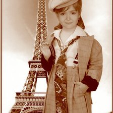 Схема вышивки «девочка, монохром»