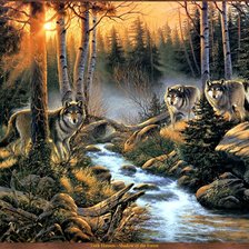 Схема вышивки «волки»