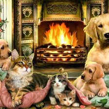 Схема вышивки «у очага»