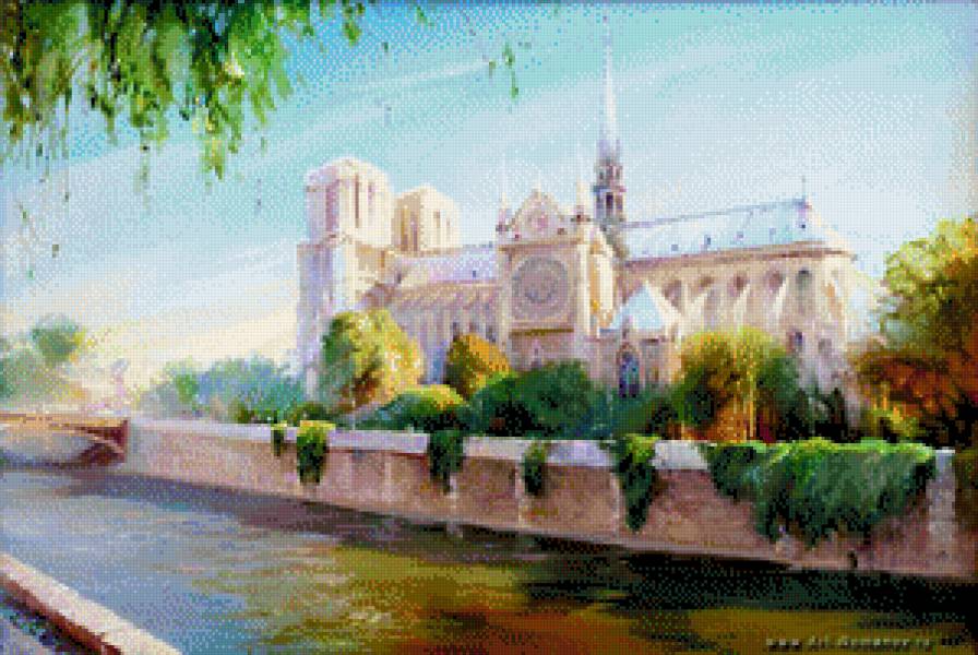 утро в Париже - пейзаж, город - предпросмотр