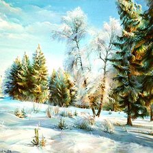 Схема вышивки «зимнее утро»