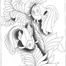 Схема вышивки «рыбки»