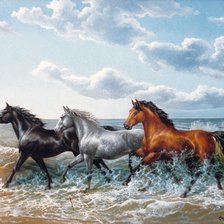 Схема вышивки «бегущие лошади»