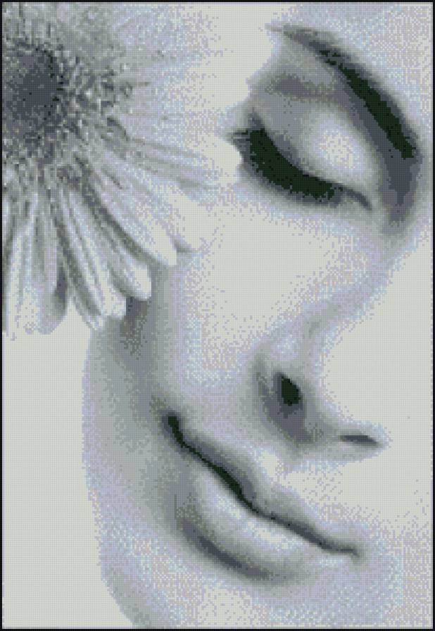 дева - монохром, девушка - предпросмотр