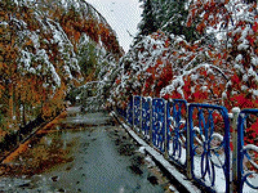 встреча осени и зимы - зима, лес, природа, снег - предпросмотр