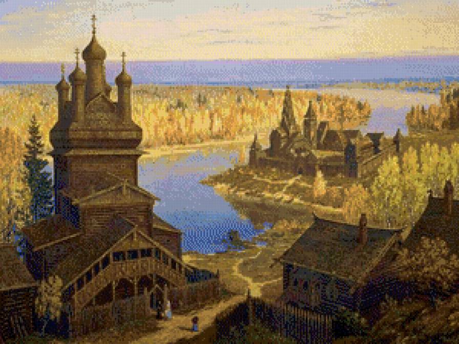 Русь православная - храм, русь, россия матушка, церковь, деревня - предпросмотр