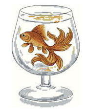 Схема вышивки «рыбка в бокале»