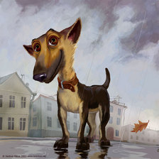 Схема вышивки «собачка-оптимист»