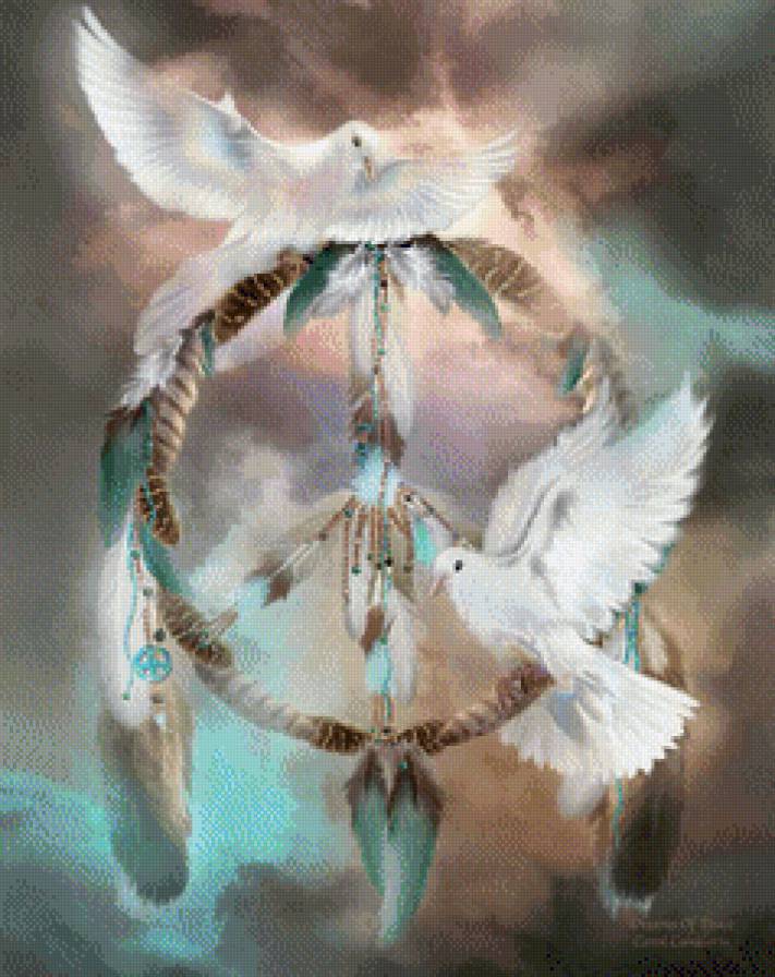 Тотем "Любовь и Нежность" - любовь, голуби - предпросмотр