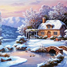 Схема вышивки «Пришла зима»