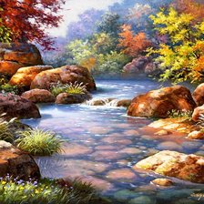 Схема вышивки «Лесная речка»