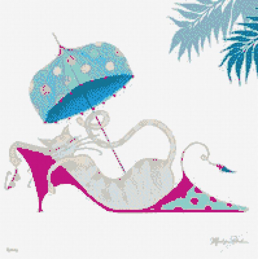 кошки мэрилин робертсон - зонт, мэрилин робертсон, пальма, кот, кошки, отдых, кошка - предпросмотр