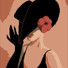 Схема вышивки «девушка в шляпе .»