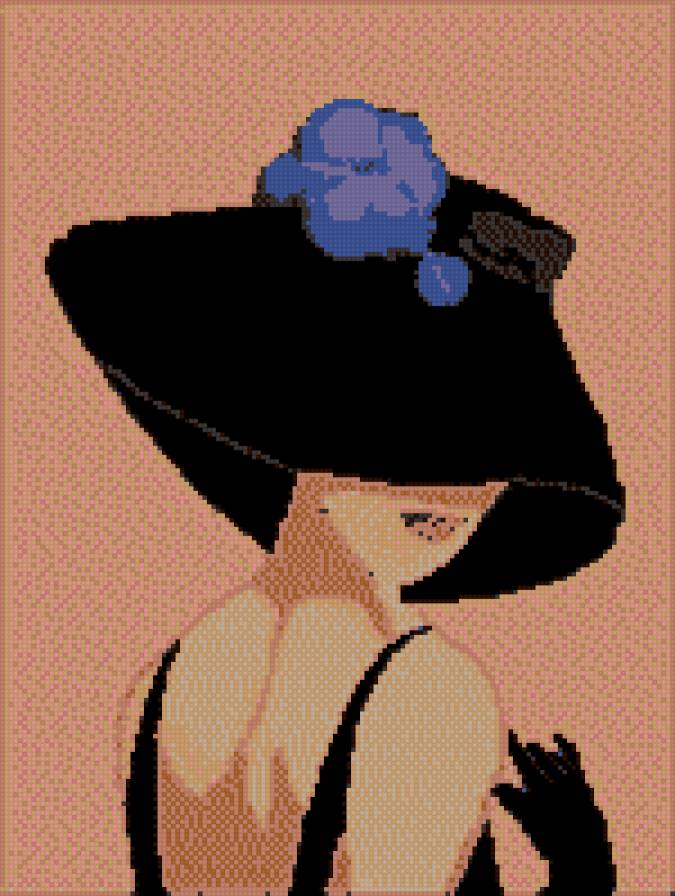 девушка в шляпе . - девушка - предпросмотр