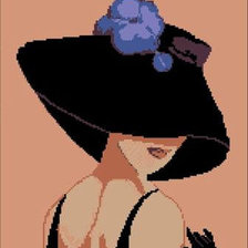 Схема вышивки «девушка в шляпе .»