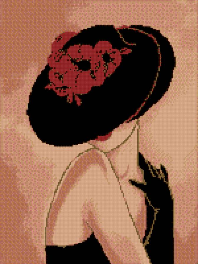 девушка в шляпе . - девушка - предпросмотр