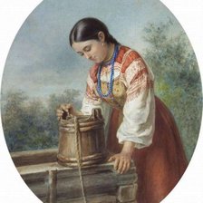 Схема вышивки «Девушка у колодца»