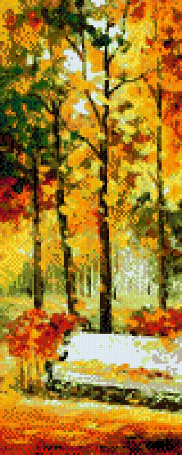 Л.Афремов - парк, афремов, скамейка, листья, осень - предпросмотр