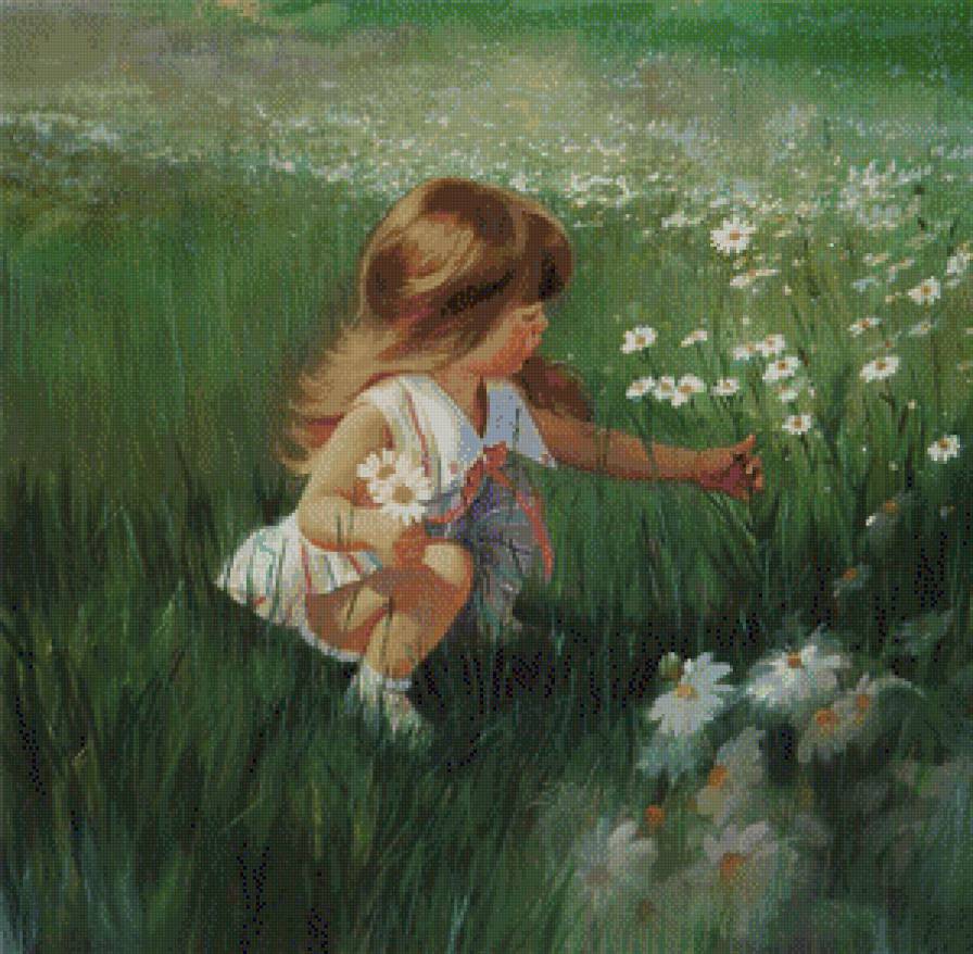Девчушка - природа, цветы, дети, девочка - предпросмотр