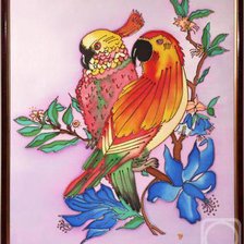 Схема вышивки «попугайчики»