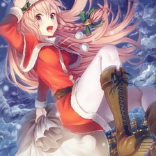 Схема вышивки «Новый год Санта Снег Город Подарки Аниме»