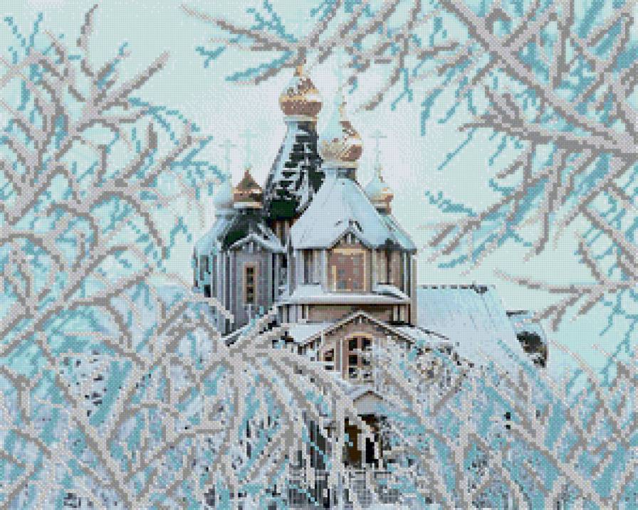 собор - пейзаж, природа, зима, церковь - предпросмотр