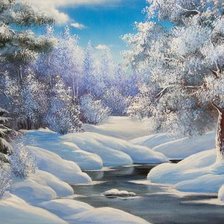 Схема вышивки «зимний пейзаж»