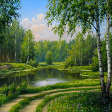 Схема вышивки «пейзаж»