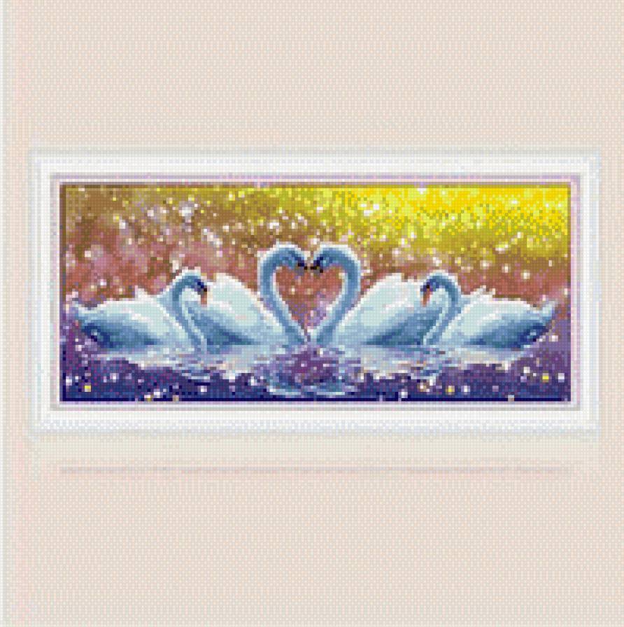 лебединная семья - лебеди - предпросмотр