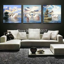 Схема вышивки «лебеди три картины»