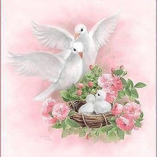Схема вышивки «голубинная семья»