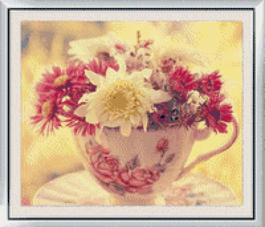 кружка с цветами - цветы, кружка - предпросмотр