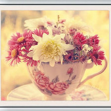 Схема вышивки «кружка с цветами»