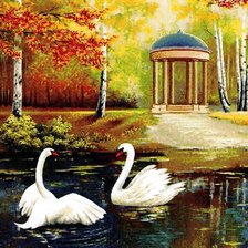 Схема вышивки «Лебеди»