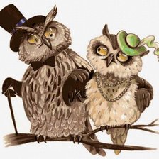Схема вышивки «Совиная пара»