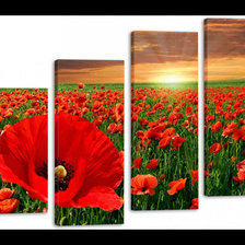 Схема вышивки «маковое поле на закате»